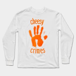 Cheesy Crimes Orange Handprint Long Sleeve T-Shirt